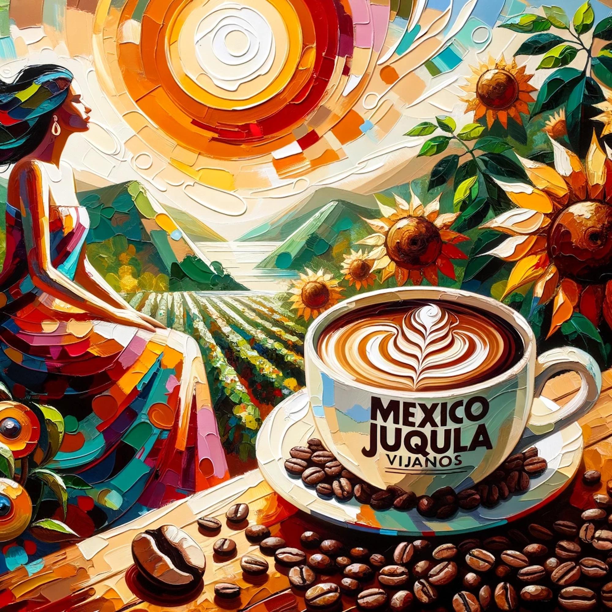 A cup of Mexico Juquila Vijanos coffee -ai